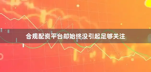 合规配资平台却始终没引起足够关注